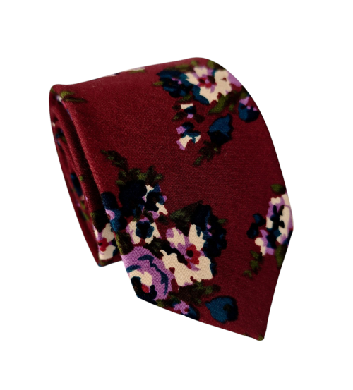 corbata algodón floresv