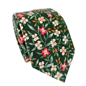 corbata algodón flores