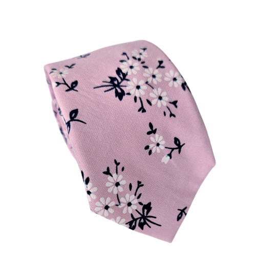 corbata algodón flores