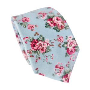 corbata algodón flores