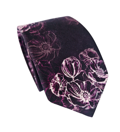 corbata algodón flores