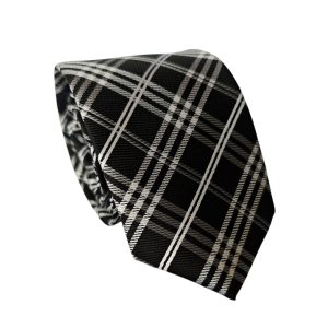 corbata poliester escoces negro