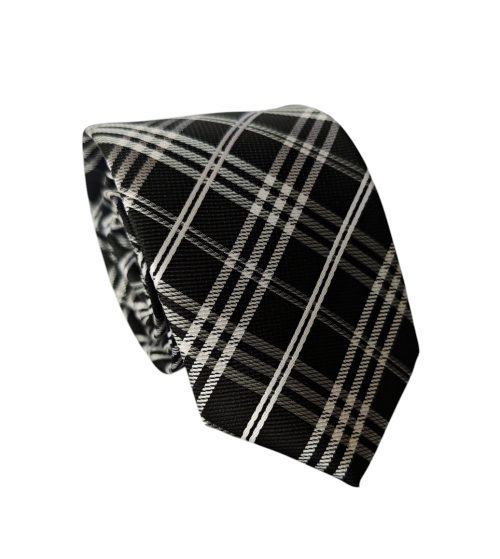 corbata poliester escoces negro