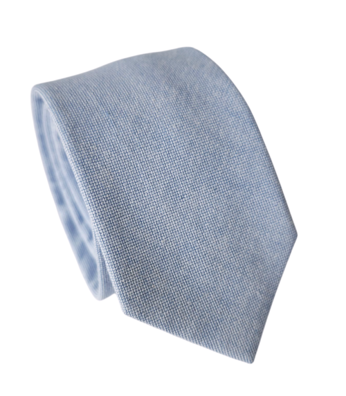 corbata juvenil algodon liso celeste claro