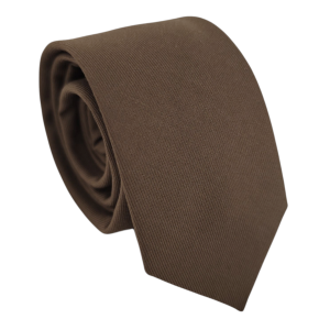 corbata juvenil cafe algodon liso