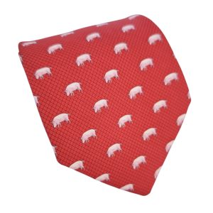 corbata seda vintage rojo italiano chanchitos