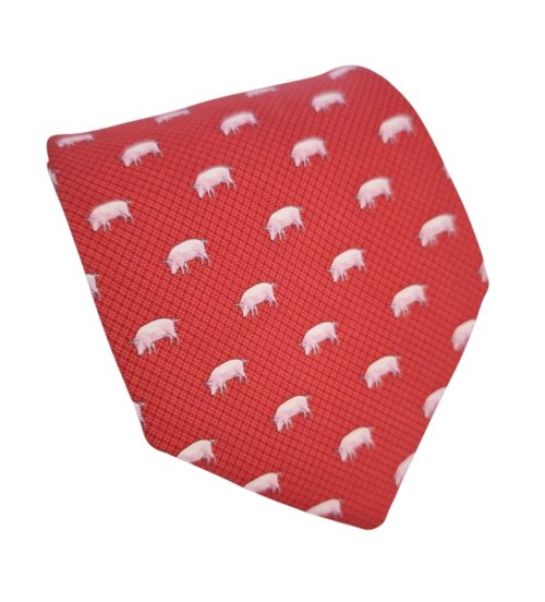 corbata seda vintage rojo italiano chanchitos