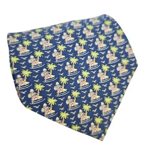 corbata vintage reciclada seda motivo verano