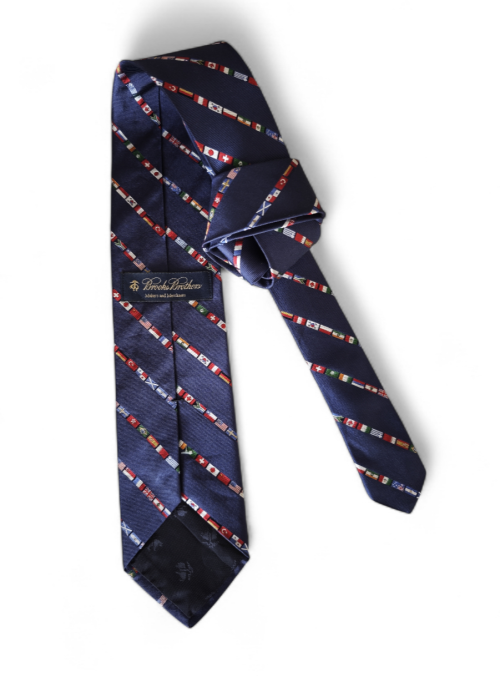 corbata vintage brooksbrothers tejida banderas