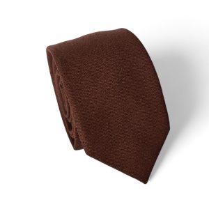 corbata algodon lisa cafe