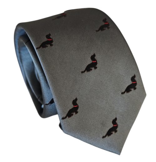 Corbata seda salchilovers grises