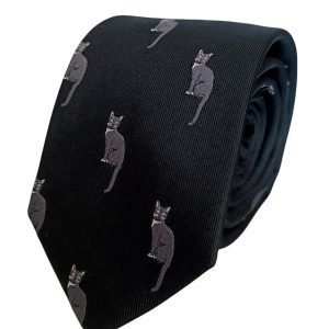 corbata negra gatos luciacorbatas