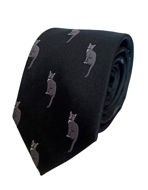 corbata negra gatos luciacorbatas