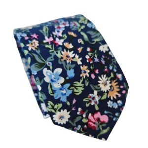 corbata algodon flores