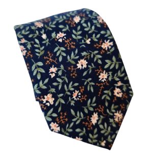 corbata algodon oscura flores