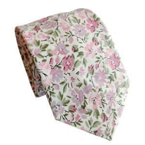 corbata algodon flores