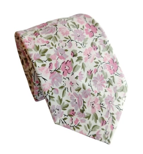 corbata algodon flores
