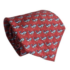 corbata seda roja ballenas brooks