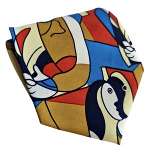 corbata vintage pintada tipo Dalí