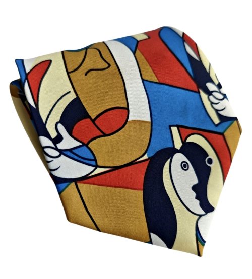 corbata vintage pintada tipo Dalí