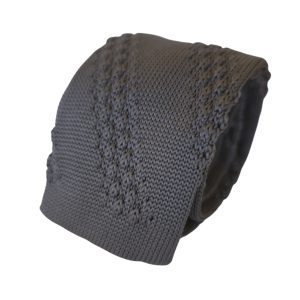 corbata tejida gris