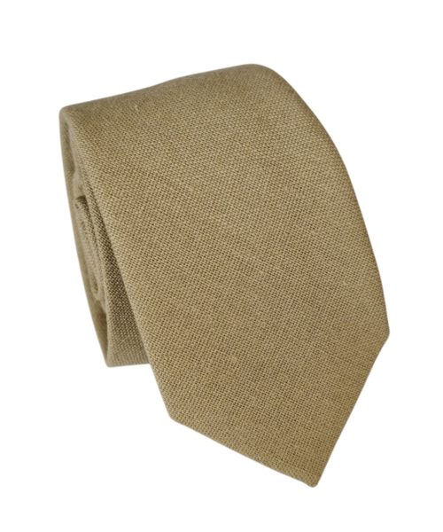 Corbata algodón beige miel