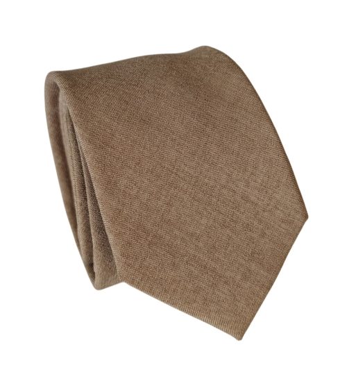 corbata algodon cafe claro