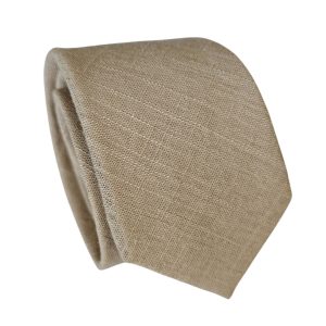 corbata algodon beige