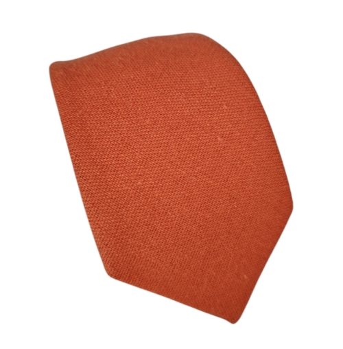 corbata algodon naranjo oscuro