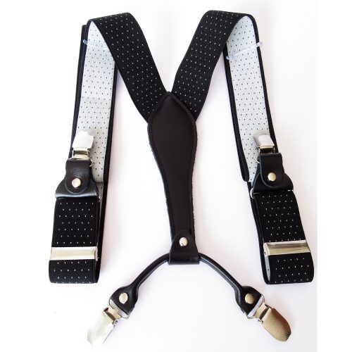 Suspensor hombre negro puntos blancos