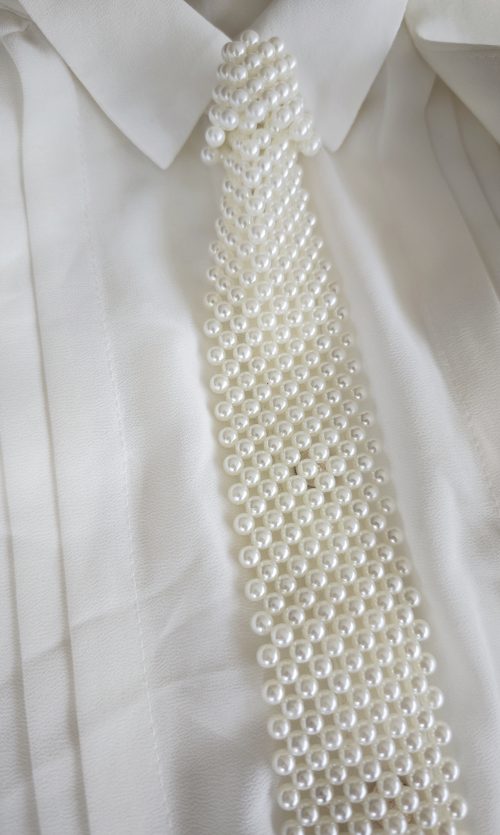 Corbata collar de Perlas - Imagen 2