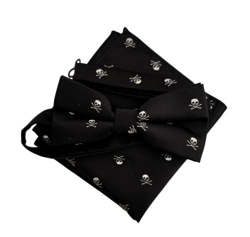 corbatin y pañuelo tejido calaveras