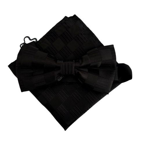 corbatin y pañuelo negro
