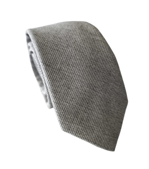 corbata algodon gris