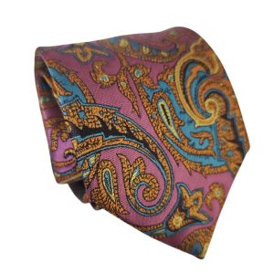 corbata multicolor tejida paisley
