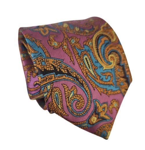 corbata multicolor tejida paisley