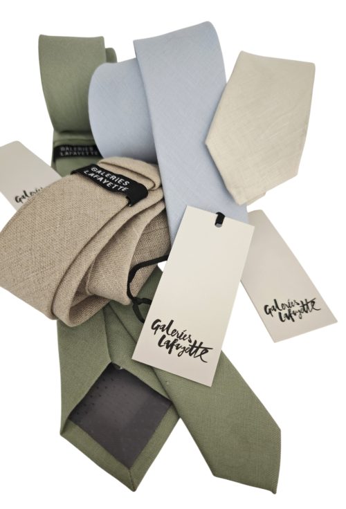 Corbata Lino Beige - Imagen 2