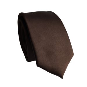 corbata delgada poliester cafe