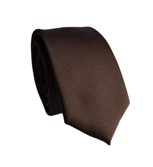 corbata delgada poliester cafe